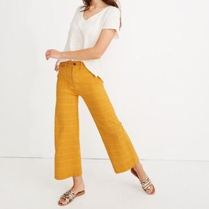Madewell Emmett Wide-Leg Crop Pants in Windowpane